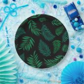 Tropical Leaves Pattern 2 Papieren Bordje (Feest)