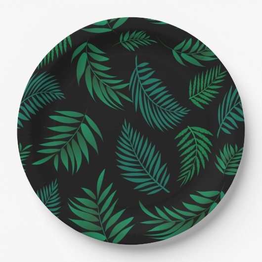 Tropical Leaves Pattern 2 Papieren Bordje (Voorkant)