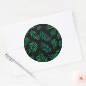 Tropical Leaves Pattern 2 Ronde Sticker (Envelop)