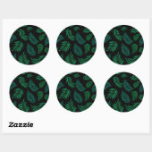 Tropical Leaves Pattern 2 Ronde Sticker (Vel)