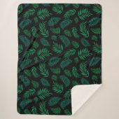 Tropical Leaves Pattern 2 Sherpa Deken (Voorkant)