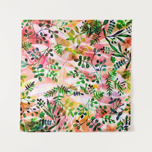 Tropical leaves pattern repeating. Artistic photo Wandkleed (Voorkant)