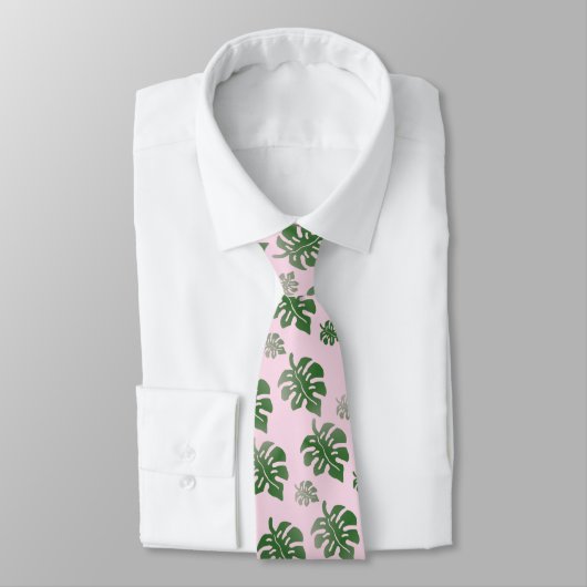 Tropical Leaves Pattern Wedding Party Dancing  Stropdas (Gebonden)