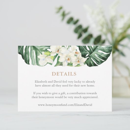 Tropical Leaves Trouwgegevens of register Informatiekaartje (Staand voorkant)