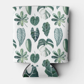 Tropical Leaves Waterverf Naadloze Textuur Blikjeskoeler