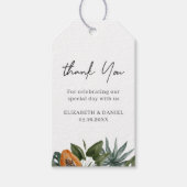 Tropical Leaves Wedding Thank You Cadeaulabel (Voorkant)