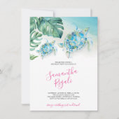 Tropical Leaves Zee Turtle Verjaardagsfeest (Voorkant)