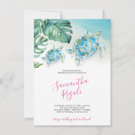 Tropical Leaves Zee Turtle Verjaardagsfeest