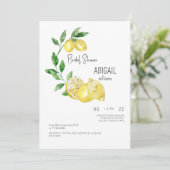 Tropical Lemons Modern Vrijgezellenfeest Kaart (Staand voorkant)