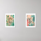 Tropical Leopard & Cheetah Wall Art Print Set | (Voorkant)