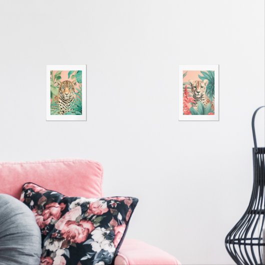 Tropical Leopard & Cheetah Wall Art Print Set | (Woonkamer)