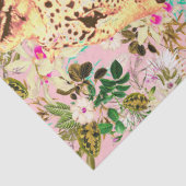 Tropical leopard print floral Hawaiian pink yellow Tissuepapier (Detail)