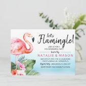Tropical Let's Flamingle Housewarming Uitnodiging (Staand voorkant)