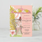 Tropical Lingerie Shower Redhead Bride Kaart (Staand voorkant)