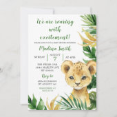 Tropical Lion Cub Boy Baby shower Uitnodiging (Voorkant)