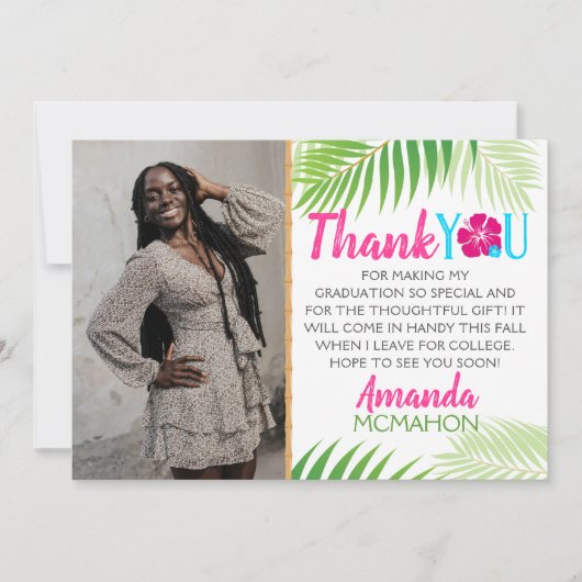 Tropical Luau 2 foto Dank u kaart (Voorkant)