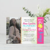 Tropical Luau 3 Foto Afstuderen aankondiging (Staand voorkant)