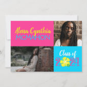 Tropical Luau 3 Foto Afstuderen aankondiging (Achterkant)