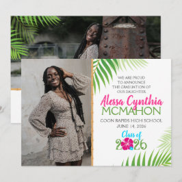 Tropical Luau Afstuderen 2 Foto aankondiging