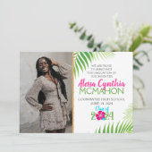 Tropical Luau Afstuderen 2 Foto aankondiging (Staand voorkant)