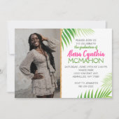 Tropical Luau Afstuderen 2 fotouitnodiging Kaart (Voorkant)