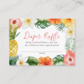 Tropical Luau Baby shower Luier Raffle Ticket Informatiekaartje (Voorkant)