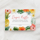 Tropical Luau Baby shower Luier Raffle Ticket Informatiekaartje
