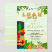 Tropical Luau Birthday Invitation Kaart (Voorkant / Achterkant)