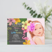 Tropical Luau Birthday Invitation Kaart (Staand voorkant)