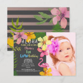 Tropical Luau Birthday Invitation Kaart (Voorkant / Achterkant)