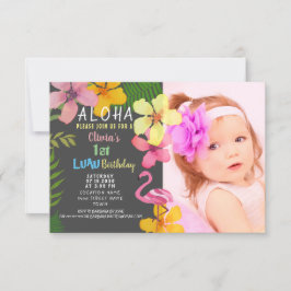 Tropical Luau Birthday Invitation Kaart