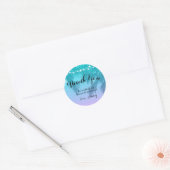 Tropical Luau Blauwgroen roze zoet 16 Dank u Ronde Sticker (Envelop)