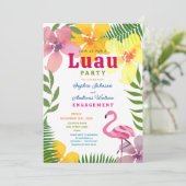 Tropical Luau Engagement Party Kaart (Staand voorkant)