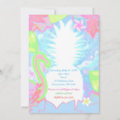 Tropical Luau Fun Kleur Ananas Party Uitnodiging (Achterkant)