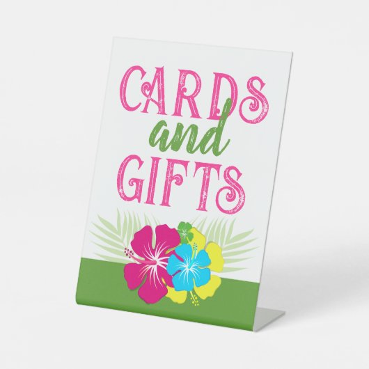 Tropical Luau Hawaiian Kaarten & Geschenken Tafel  Reclamebord Met Voetstuk (Voorkant)