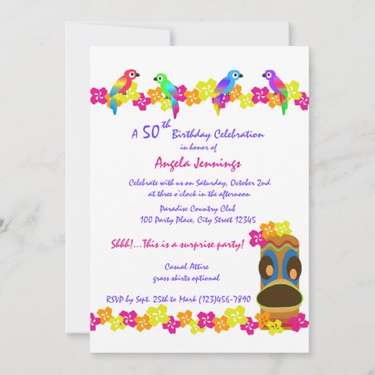 Tropical Luau Kaart (Voorkant)