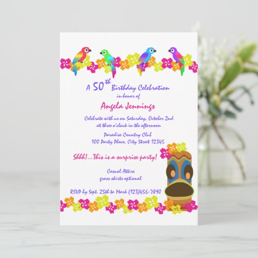 Tropical Luau Kaart (Staand voorkant)