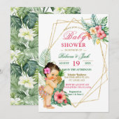 Tropical Luau Pineapple Girl Baby shower Kaart (Voorkant / Achterkant)