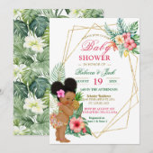 Tropical Luau Pineapple Girl Baby shower Kaart (Voorkant / Achterkant)