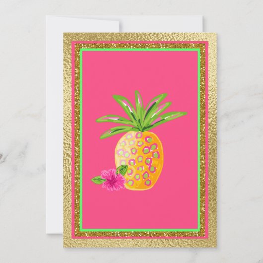 Tropical Luau uitnodiging voor verjaardagsfeestje (Achterkant)