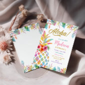Tropical Luau Waterverf Ananas Verjaardag Kaart