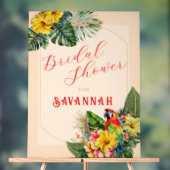 Tropical Macaw Floral Bridal Shower Acryl Bord (Neutraal)