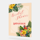 Tropical Macaw Floral Bridal Shower Acryl Bord (Hoek)