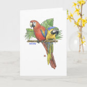 Tropical Macaws Note Kaart (Gele Bloem)