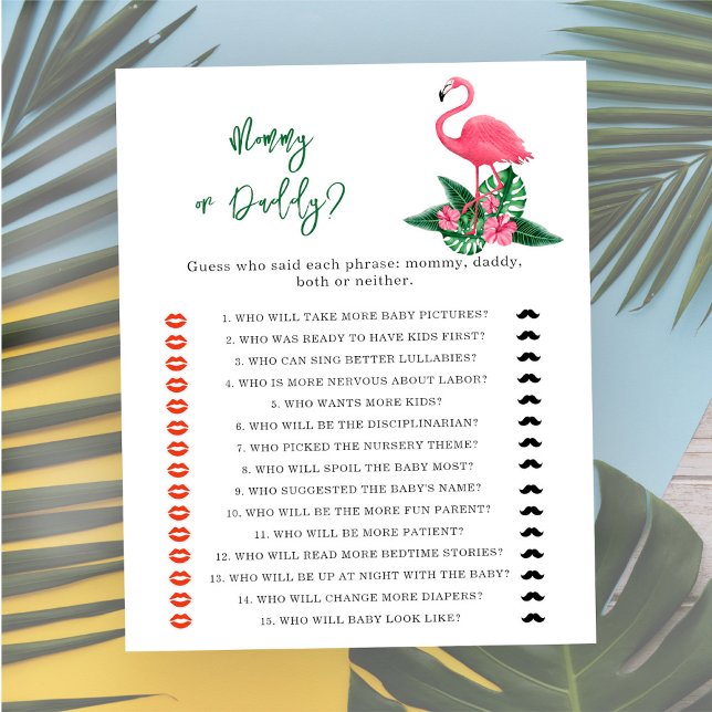 Tropical - mama of papa baby shower spel (Creator heeft geüpload)