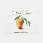 Tropical Mango | Baby Shower Fleece Deken (Voorkant (Horizontaal))