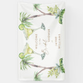 Tropical Margarita Cheers Vrijgezellenfeest Spandoek (Verticaal)