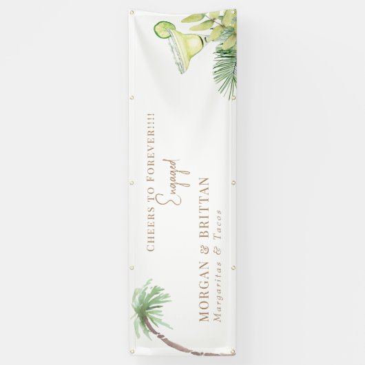 Tropical Margaritas & Tacos Engagement Party Spandoek (Verticaal)
