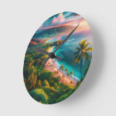 Tropical Maui Island Paradise Ronde Klok (Hoek)