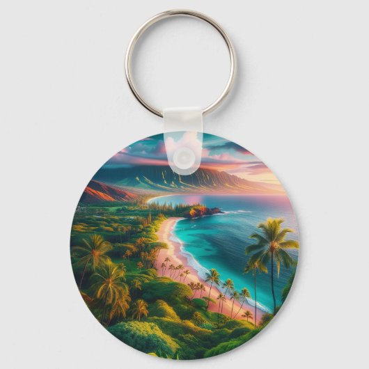 Tropical Maui Island Paradise Sleutelhanger (Voorkant)